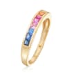 .95 ct. t.w. Multicolored Sapphire Ring in 14kt Yellow Gold