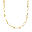 C. 1990 Vintage 14kt Yellow Gold Long Link Necklace