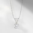 .75 Carat Diamond Solitaire Necklace in 14kt White Gold
