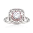Simon G. .24 ct. t.w. Pink and White Diamond Engagement Ring Setting in 18kt Two-Tone Gold