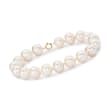 9.5-10.5mm Cultured Pearl Bracelet with 14kt Yellow Gold
