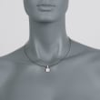 ALOR &quot;Noir&quot; .17 ct. t.w. Diamond Square Pendant Necklace With Black Stainless Steel and 18kt Gold 17-inch