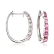 1.80 ct. t.w. Pink Tourmaline Hoops in Sterling Silver