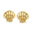 Italian 14kt Yellow Gold Seashell Earrings