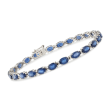 12.00 ct. t.w. Sapphire and .29 ct. t.w. Diamond Bracelet in 14kt White Gold