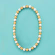 Italian Andiamo 14kt Yellow Gold Bead and Cultured Pearl Necklace with Magnetic Clasp