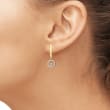 .15 ct. t.w. Diamond Cross Drop Earrings in 18kt Yellow Gold Over Sterling Silver