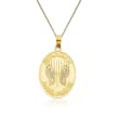 14kt Yellow Gold Guardian Angel Pendant Necklace