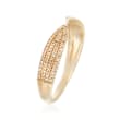 .10 ct. t.w. Pave Diamond Open-Front Ring in 14kt Yellow Gold