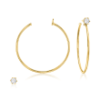 Italian .50 ct. t.w. CZ Jewelry Set: Stud Earrings and Hoop Earring Jackets in 18kt Gold Over Sterling