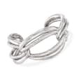 Italian Sterling Silver Large Link Cuff Bracelet