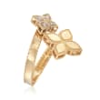 Roberto Coin &quot;Princess&quot; .17 ct. t.w. Diamond Flower Bypass Ring in 18kt Yellow Gold