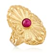 Italian .50 Carat Ruby Ring in 18kt Gold Over Sterling