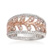 Simon G. .65 ct. t.w. Diamond Leaf Ring in 18kt Two-Tone Gold
