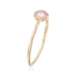 Pink Mother-Of-Pearl Ring with Diamond Accents in 14kt Yellow Gold