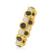 2.00 ct. t.w. Black and White Diamond Eternity Band in 14kt Yellow Gold
