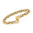 C. 2000 Vintage 18kt Two-Tone Gold Bypass Bead Cuff Bracelet