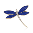 Lapis Dragonfly Pin with Diamond Accents in 14kt Yellow Gold
