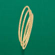 Italian 18kt Yellow Gold Over Sterling Jewlery Set: Three Diamond-Cut Bangle Bracelets