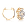.26 ct. t.w. Diamond Link Hoop Earrings in 14kt Yellow Gold