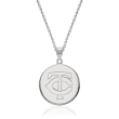 Sterling Silver MLB Minnesota Twins Disc Pendant Necklace. 18&quot;