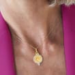 .10 ct. t.w. Diamond &quot;Love&quot; Medallion Pendant Necklace in 18kt Gold Over Sterling