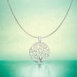 Italian Sterling Silver Tree of Life Pendant Necklace