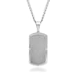 Men's Stainless Steel Dog Tag Pendant Necklace with Diamond Accent