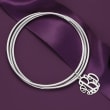 Sterling Silver Rolling Bangle Bracelet with Personalized Monogram Charm