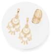 Italian 14kt Yellow Gold Multi-Circle Chandelier Drop Earrings