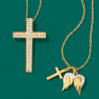 .28 ct. t.w. Diamond Cross Pendant Necklace in 14kt Yellow Gold