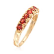 C. 1990 Vintage .60 ct. t.w. Garnet Band in 10kt Yellow Gold
