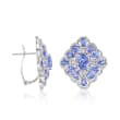 4.20 ct. t.w. Tanzanite and .94 ct. t.w. Diamond Statement Earrings in 18kt White Gold