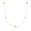 Italian 14kt Yellow Gold Embroidered Bead Station Necklace
