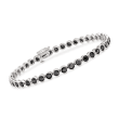 5.00 ct. t.w. Bezel-Set Black Diamond Tennis Bracelet in Sterling Silver
