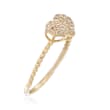 .10 ct. t.w. Pave CZ Heart Ring in 14kt Yellow Gold