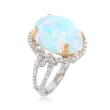 Opal and .57 ct. t.w. Diamond Ring in 14kt Two-Tone Gold