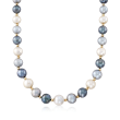 12-15mm Multicolored Cultured Pearl Necklace with 14kt Yellow Gold