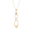 Italian 14kt Yellow Gold Graduated Oval-Link Drop Necklace in 14kt Gold