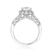 .91 ct. t.w. Diamond Halo Engagement Ring Setting in 14kt White Gold