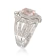 1.00 Carat Morganite and .20 ct. t.w. Diamond Ring in Sterling Silver