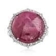 15.00 Carat Ruby and .42 ct. t.w. Diamond Ring in Sterling Silver