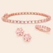 1.80 ct. t.w. Morganite Eternity Band in 18kt Rose Gold Over Sterling