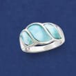 Larimar Wave Ring in Sterling Silver