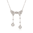 C. 1925 Vintage .80 ct. t.w. Diamond Bow Necklace in Platinum