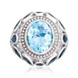 8.30 ct. t.w. Sky and London Blue Topaz Ring in Sterling Silver