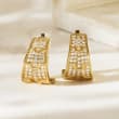 C. 1980 Vintage 2.00 ct. t.w. Diamond Curved Earrings in 18kt Yellow Gold
