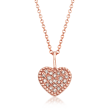 14kt Rose Gold Heart Pendant Necklace with Diamond Accents