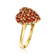 C. 1970 Vintage 2.00 ct. t.w. Garnet Heart Ring in 18kt Yellow Gold