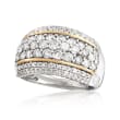 2.00 ct. t.w. Diamond Dome Ring in Sterling Silver with 14kt Yellow Gold